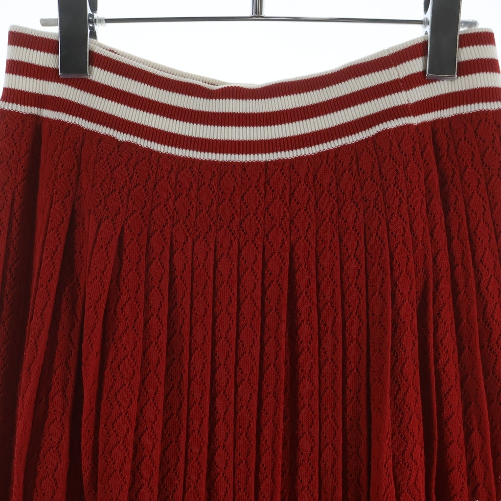 GUCCI(グッチ) ×adidas アディダス レース プリーツ ワイドパンツ レッド 705767 レディース