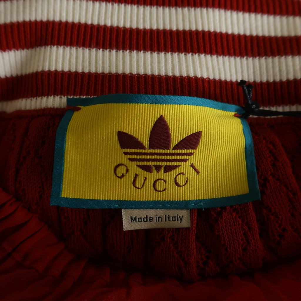 GUCCI(グッチ) ×adidas アディダス レース プリーツ ワイドパンツ レッド 705767 レディース