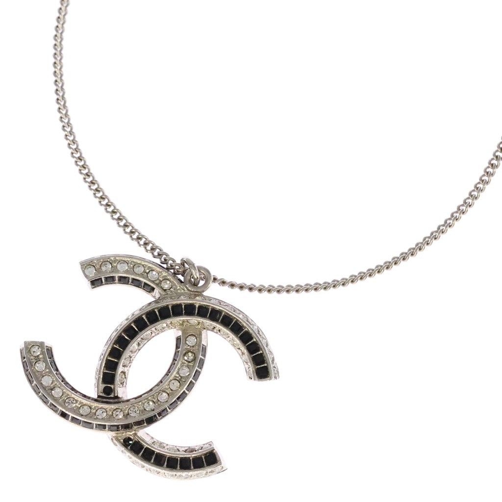 CHANEL(シャネル) ココマーク ラインストーン ネックレス ロングネックレス チョーカー B17P シルバー/ブラック レディース