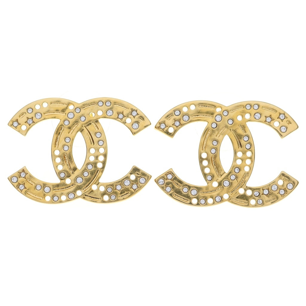 CHANEL(シャネル) ココマーク ラインストーン ピアス ゴールド B24K レディース