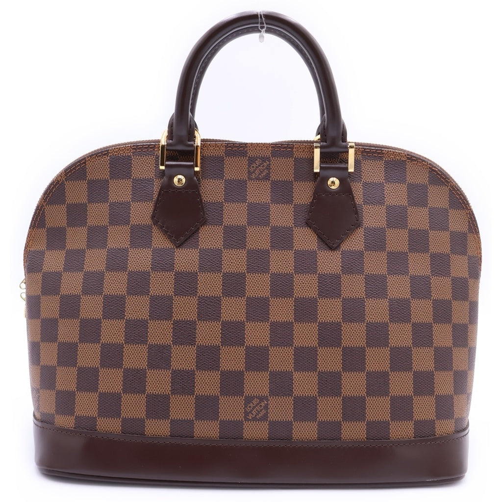 LOUIS VUITTON(ルイヴィトン) ダミエ アルマPM ハンドバッグ ブラウン レザー×PVC N51131 ゴールド金具 レディース