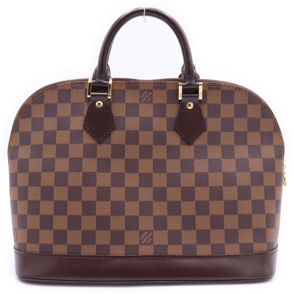 LOUIS VUITTON(ルイヴィトン) ダミエ アルマPM ハンドバッグ ブラウン レザー×PVC N51131 ゴールド金具 レディース