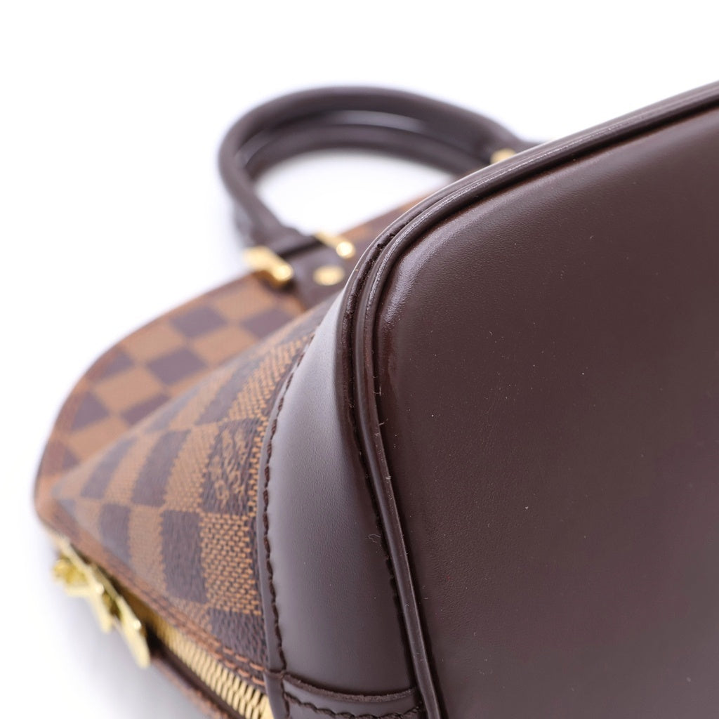 LOUIS VUITTON(ルイヴィトン) ダミエ アルマPM ハンドバッグ ブラウン レザー×PVC N51131 ゴールド金具 レディース