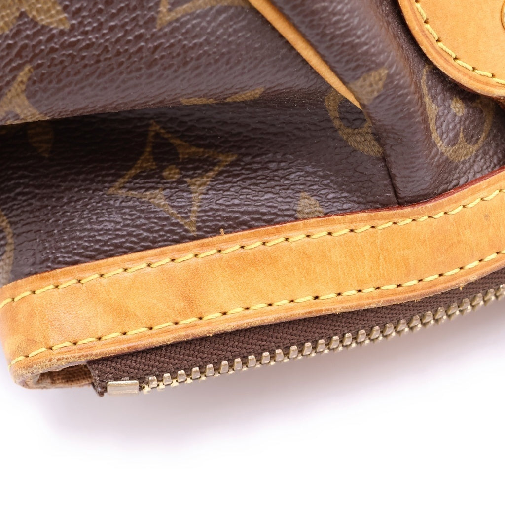 LOUIS VUITTON(ルイヴィトン) モノグラム ティヴォリPM ハンドバッグ ブラウン レザー×PVC M40143 ゴールド金具 レディース