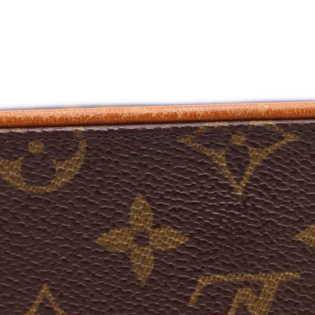LOUIS VUITTON(ルイヴィトン) モノグラム ポシェットツイン ショルダーバッグ ミニバッグ ブラウン レザー×PVC M51852 レディース
