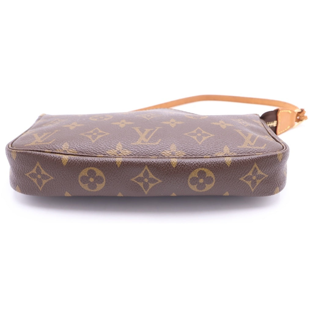 LOUIS VUITTON(ルイヴィトン) モノグラム ポシェットアクセソワール ハンドバッグ ケース ブラウン レザー×PVC M51980 ゴールド金具 レディース
