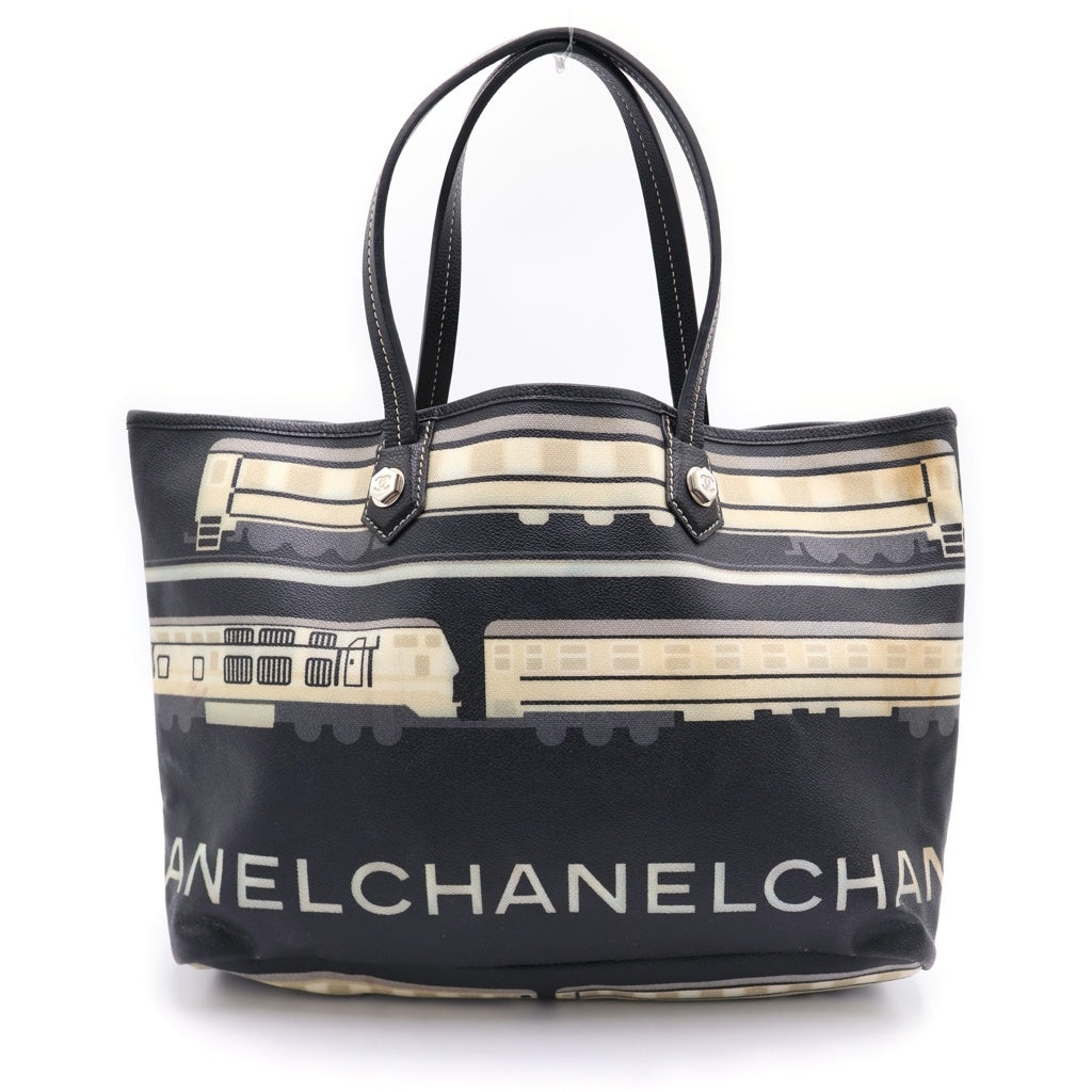 CHANEL(シャネル) セントラルステーション トートバッグ ハンドバッグ ブラック レザー シルバー金具 レディース