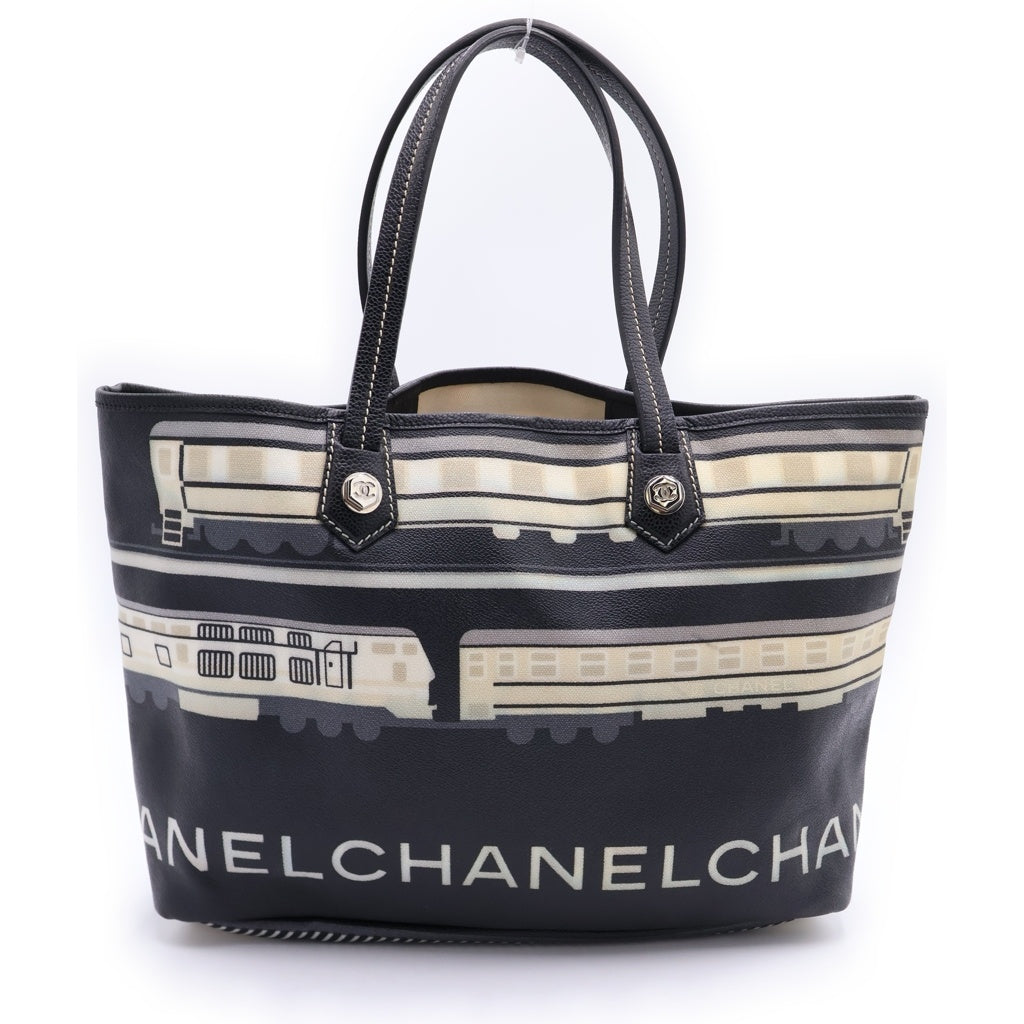 CHANEL(シャネル) セントラルステーション トートバッグ ハンドバッグ ブラック レザー シルバー金具 レディース