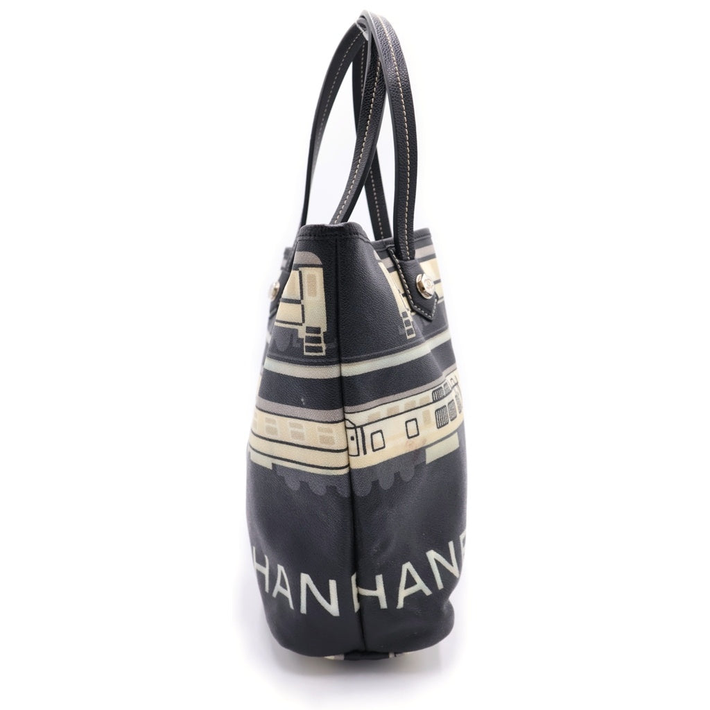 CHANEL(シャネル) セントラルステーション トートバッグ ハンドバッグ ブラック レザー シルバー金具 レディース