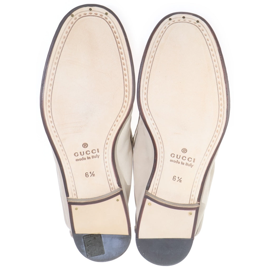 GUCCI(グッチ) ホースビット スエードレザー ローファー シューズ ベージュ レディース
