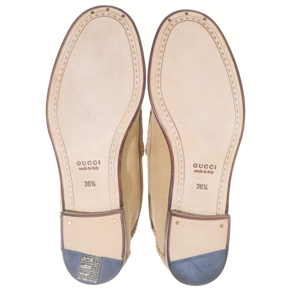 GUCCI(グッチ) ホースビット スエードレザー ローファー シューズ ベージュ レディース
