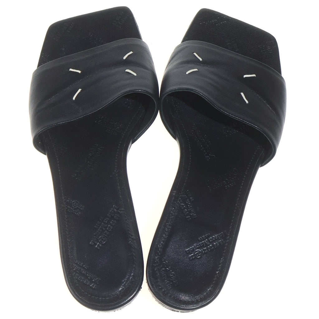 Maison Margiela(メゾンマルジェラ) 4ステッチ レザー フラット サンダル シューズ ブラック レディース