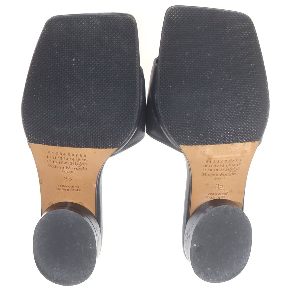 Maison Margiela(メゾンマルジェラ) 4ステッチ レザー フラット サンダル シューズ ブラック レディース