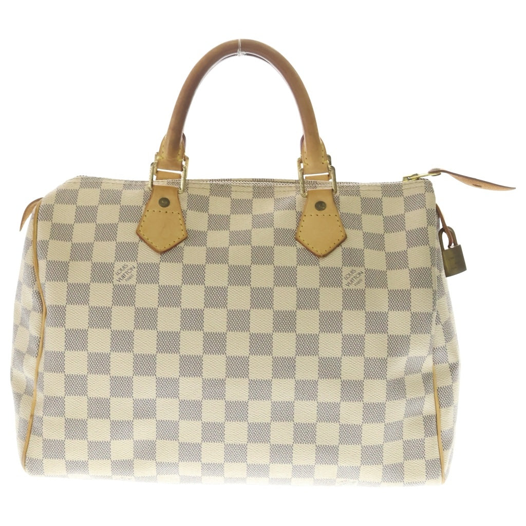 LOUIS VUITTON(ルイヴィトン) ダミエアズール スピーディ30 ボストンバッグ ハンドバッグ アイボリー×ブラウン PVCレザー N41533 ゴールド金具 レディース