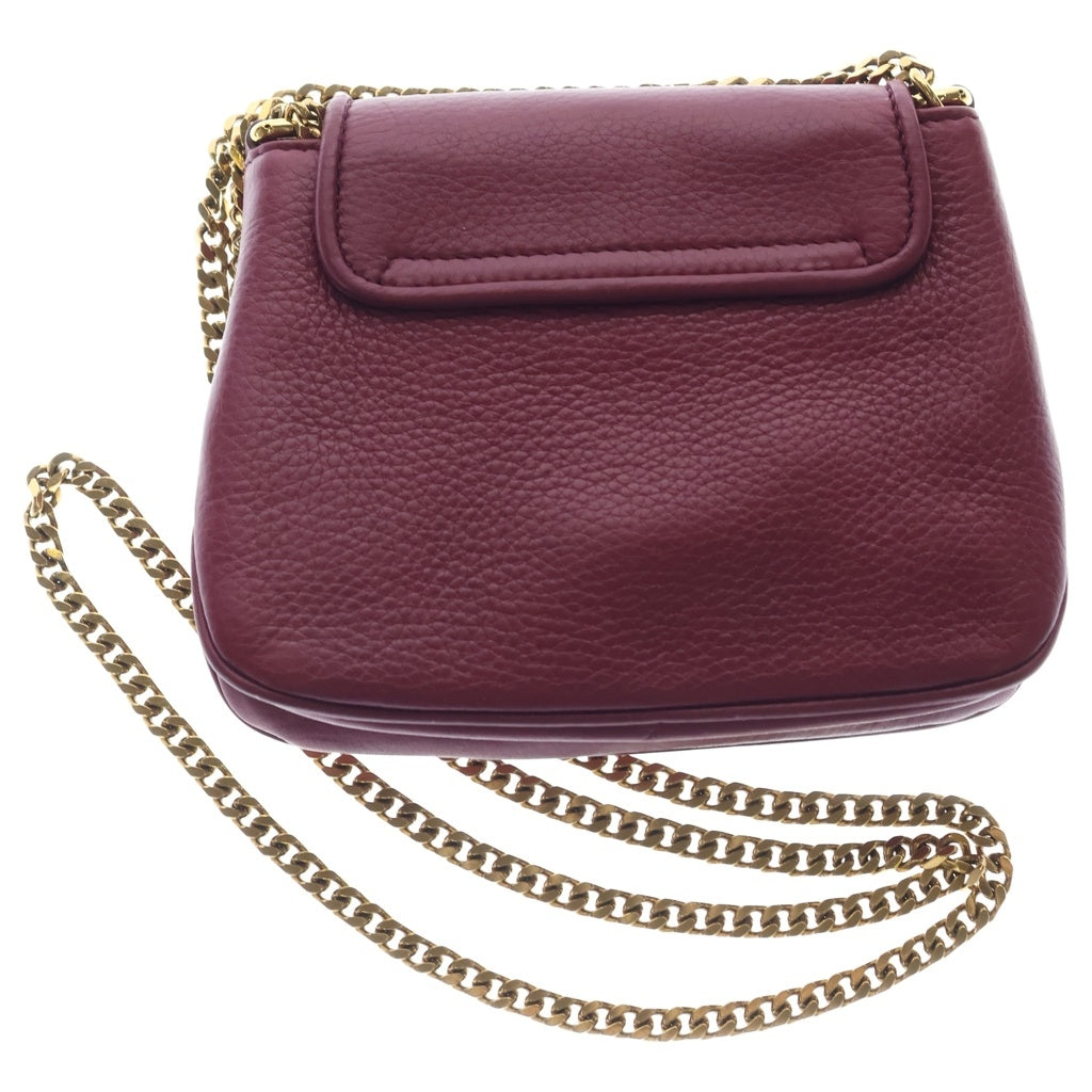 GUCCI(グッチ) ダブルG チェーンショルダーバッグ ミニバッグ ワインレッド レザー 251821 ゴールド金具 レディース