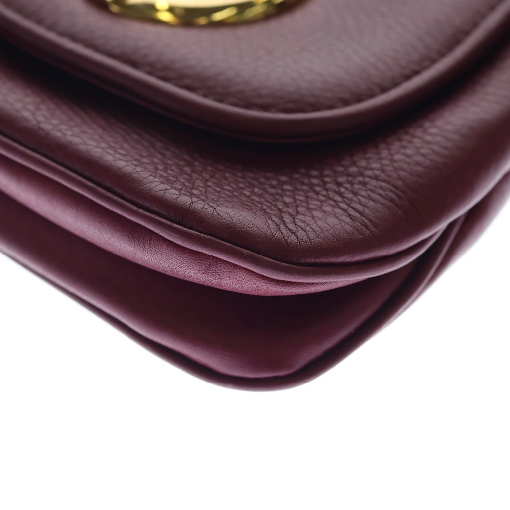 GUCCI(グッチ) ダブルG チェーンショルダーバッグ ミニバッグ ワインレッド レザー 251821 ゴールド金具 レディース