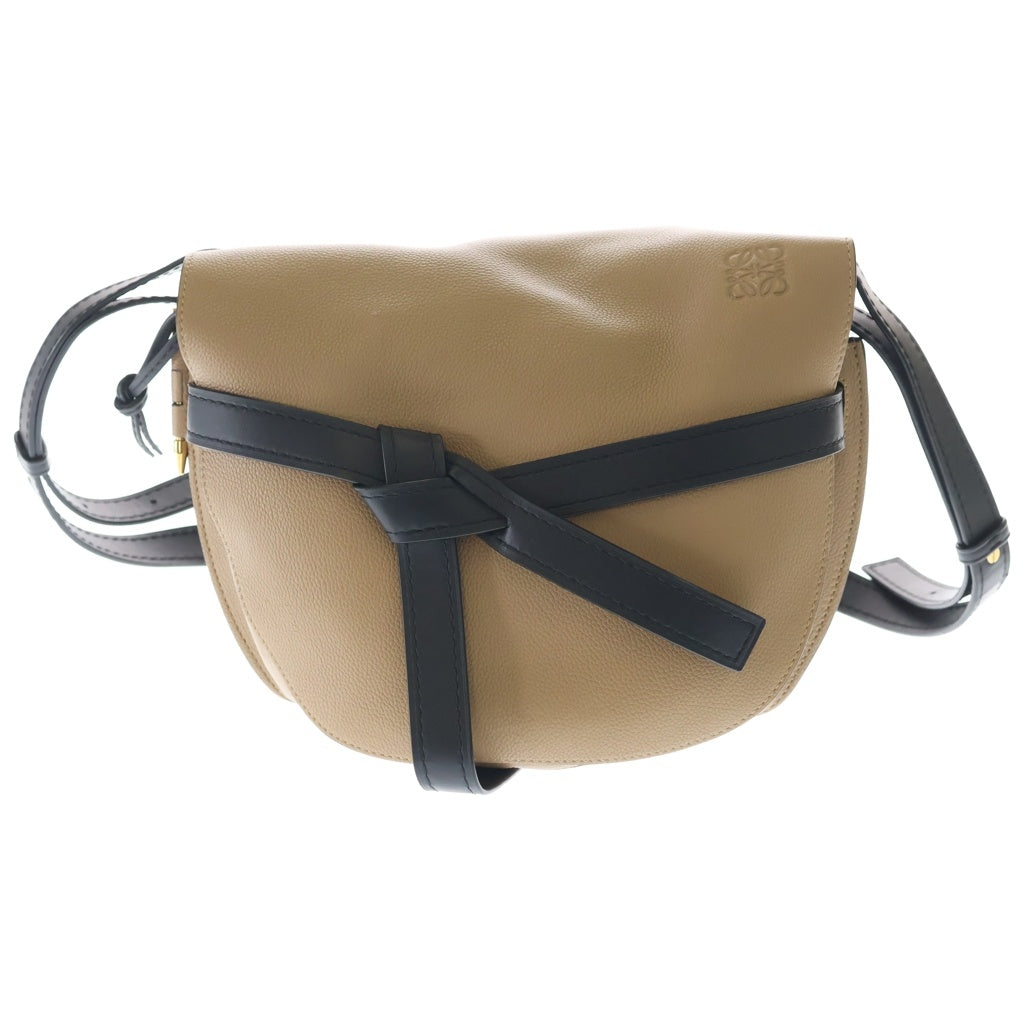 LOEWE(ロエベ) ゲート スモール ショルダーバッグ レザー モカ/ブラック レディース