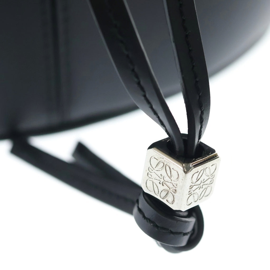 LOEWE(ロエベ) バルーンバッグ ミディアム ハンド ショルダーバッグ 2WAY レザー ネイビー/ブラック レディース