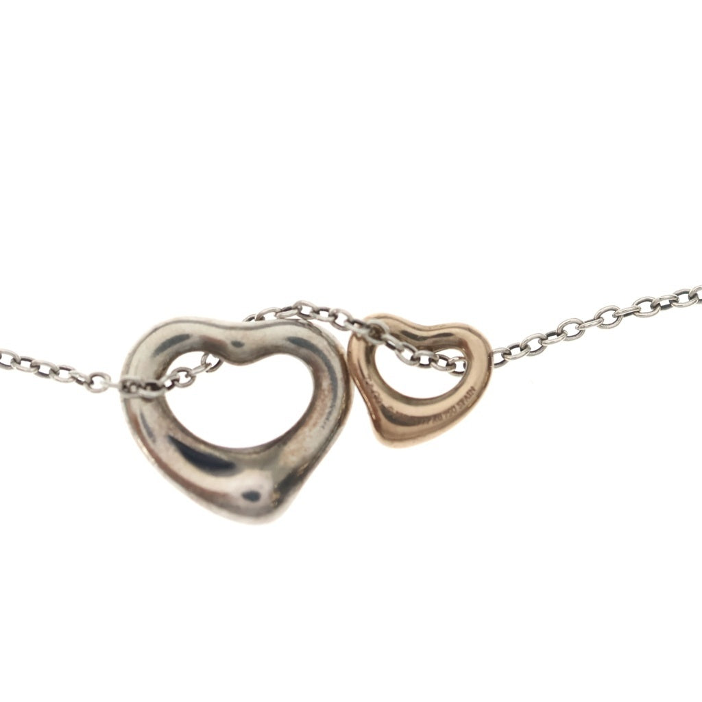 TIFFANY & Co.(ティファニー) エルサペレッティ ダブルオープンハート ネックレス Ag925/K18PG シルバー/ピンクゴールド レディース