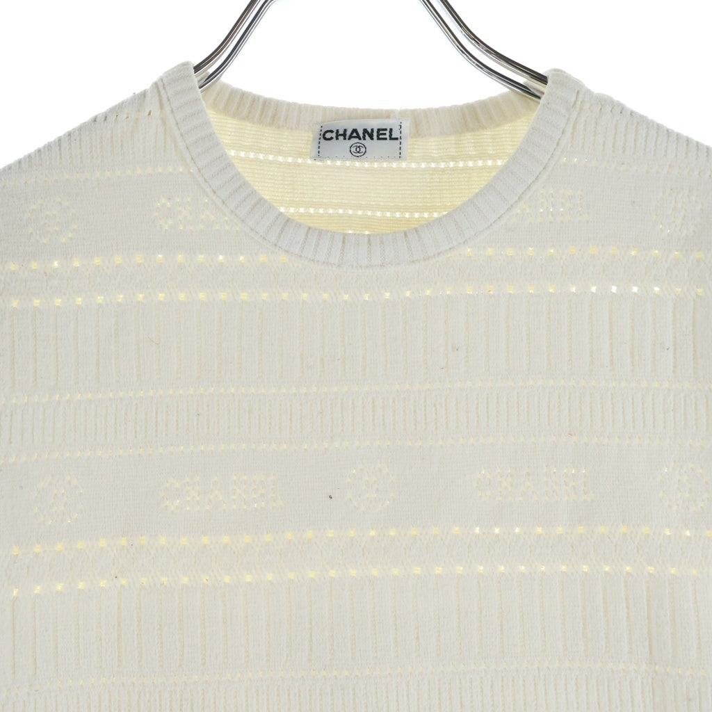 CHANEL(シャネル) パンチング 半袖サマーニット アイボリー 42 レディース