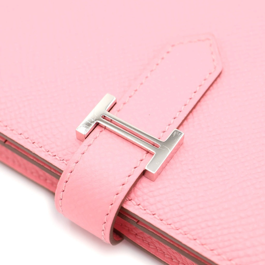 HERMES(エルメス) ベアンスフレ ローズコンフェッティ ロングウォレット 長財布 カードケース ピンク エプソン シルバー金具 レディース