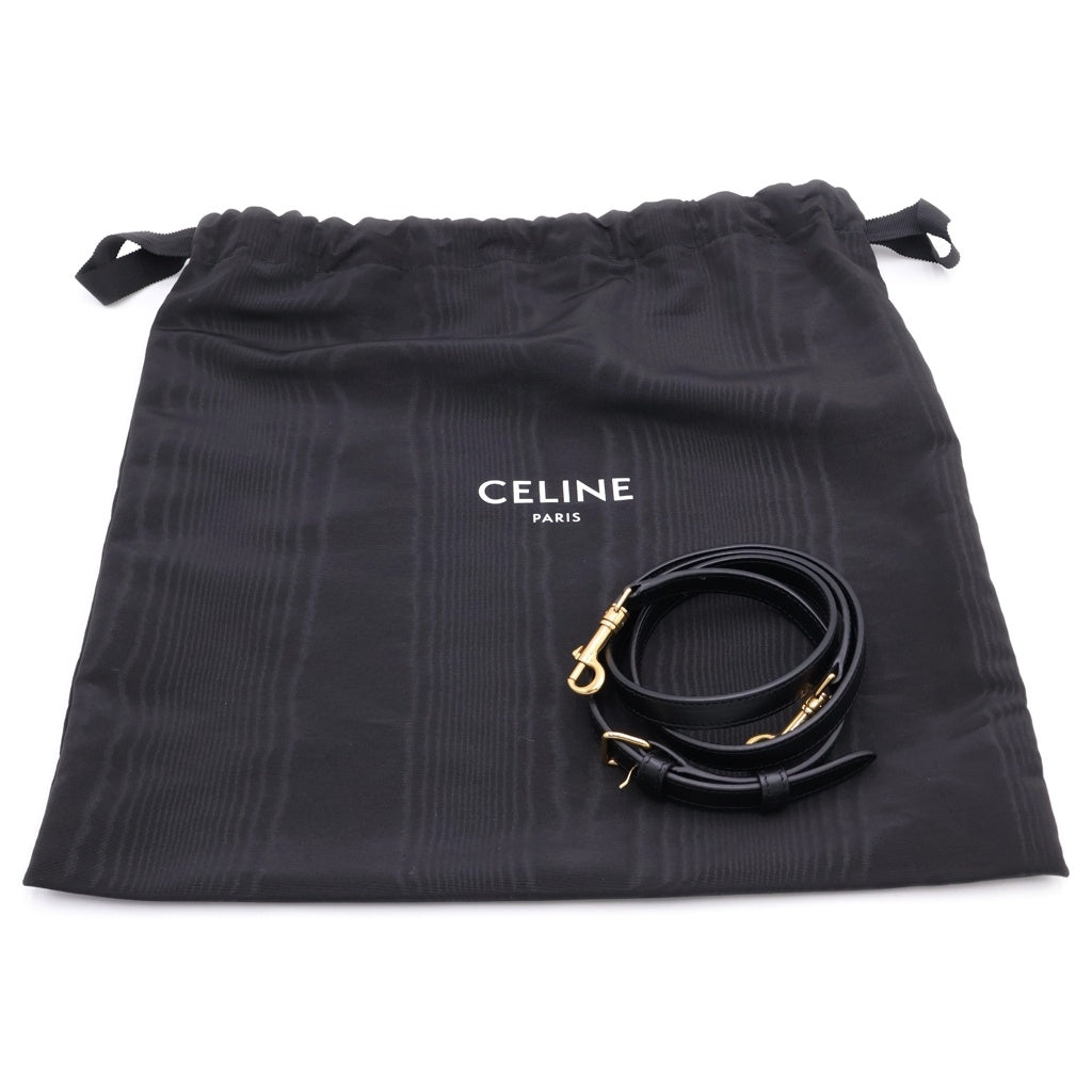 CELINE(セリーヌ) スモールボストン キュイル 2WAYバッグ ハンドバッグ ボストンバッグ ショルダーバッグ ブラック レザー ゴールド金具 レディース