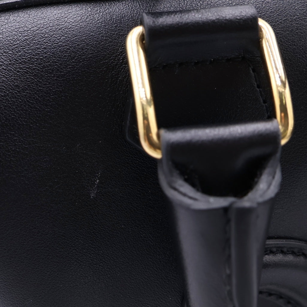 CELINE(セリーヌ) スモールボストン キュイル 2WAYバッグ ハンドバッグ ボストンバッグ ショルダーバッグ ブラック レザー ゴールド金具 レディース