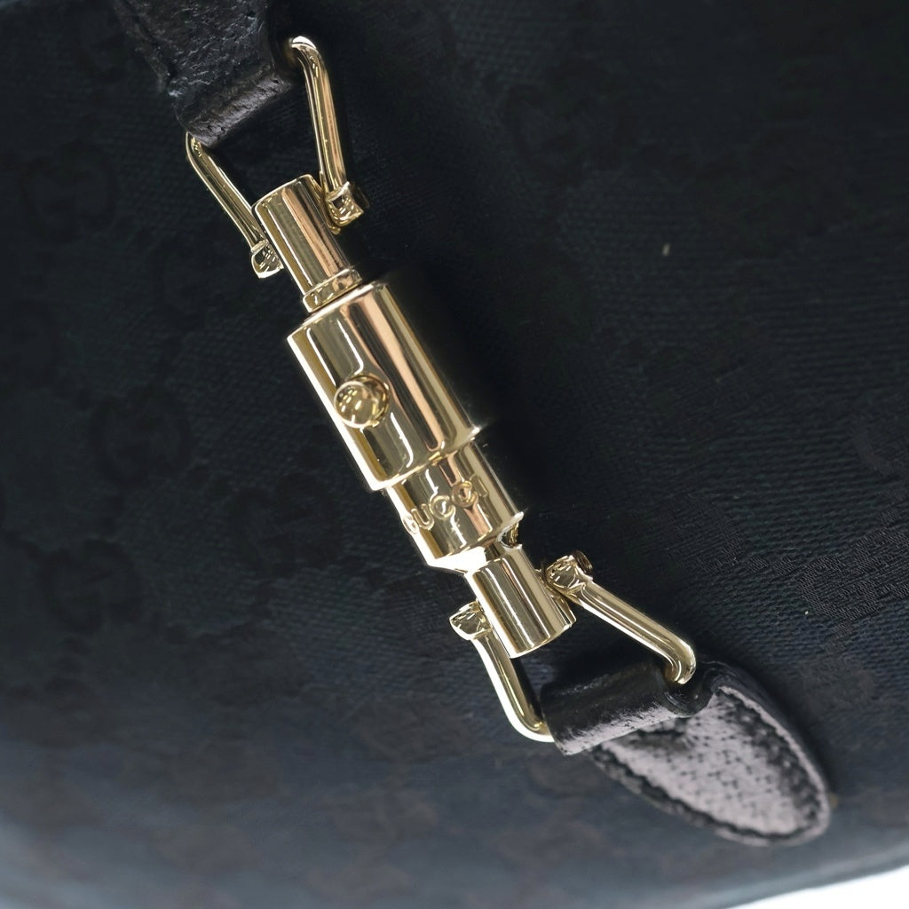 GUCCI(グッチ) GGキャンバス ニュージャッキー キャンバス×レザー ハンドバッグ ワンショルダーバッグ 137335 ブラック レディース
