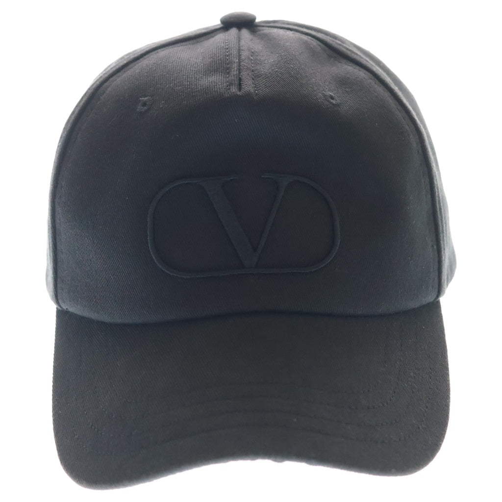 VALENTINO(ヴァレンティノ) Vロゴ シグネチャー コットン ベースボールキャップ 帽子 #60 ブラック