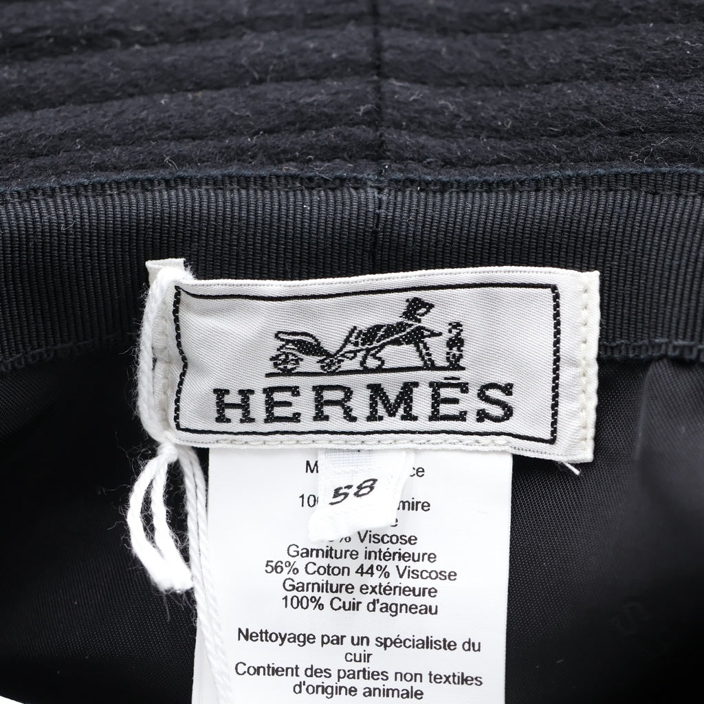HERMES(エルメス) ラウル ライン カシミヤ バケットハット ハット 帽子 #58 ブラック
