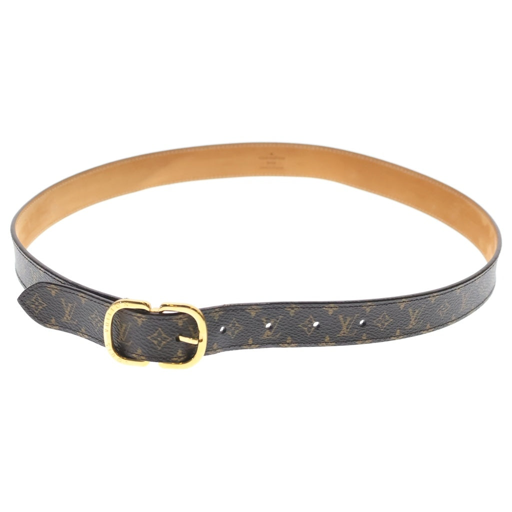 LOUIS VUITTON(ルイヴィトン) モノグラム サンチュール レザーベルト ブラウン □80/32 M9584 ゴールド金具