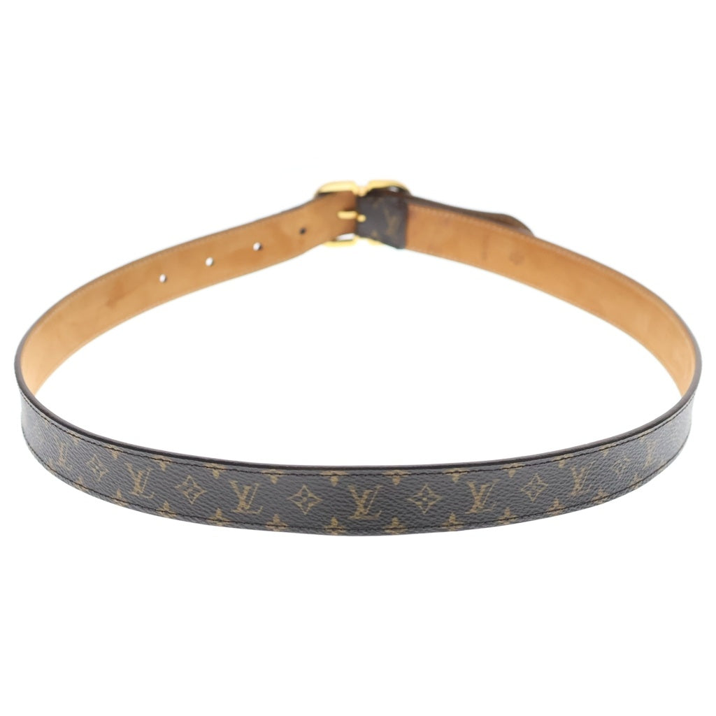 LOUIS VUITTON(ルイヴィトン) モノグラム サンチュール レザーベルト ブラウン □80/32 M9584 ゴールド金具