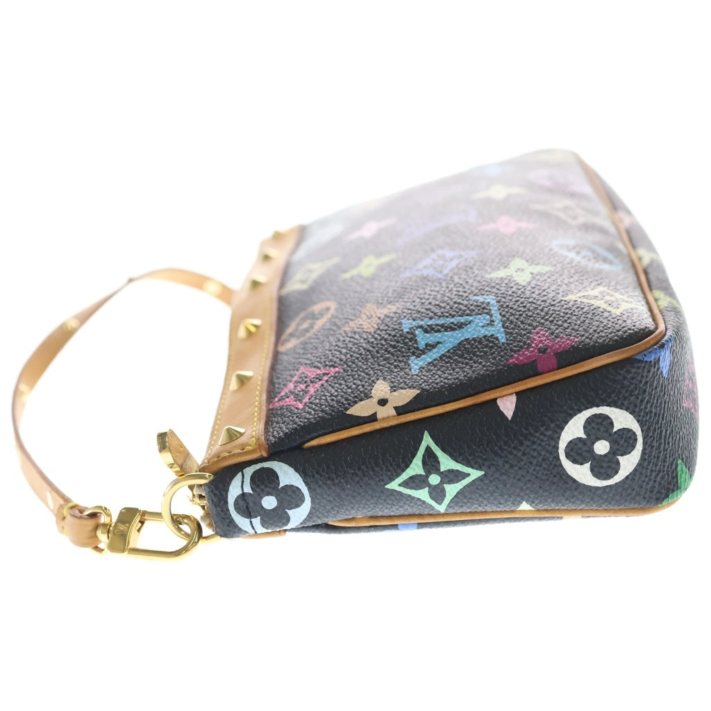 LOUIS VUITTON(ルイヴィトン) モノグラムマルチカラー ポシェットアクセソワール ハンドバッグ ブラウン×ブラック レザー×PVC M92648 ゴールド金具 レディース