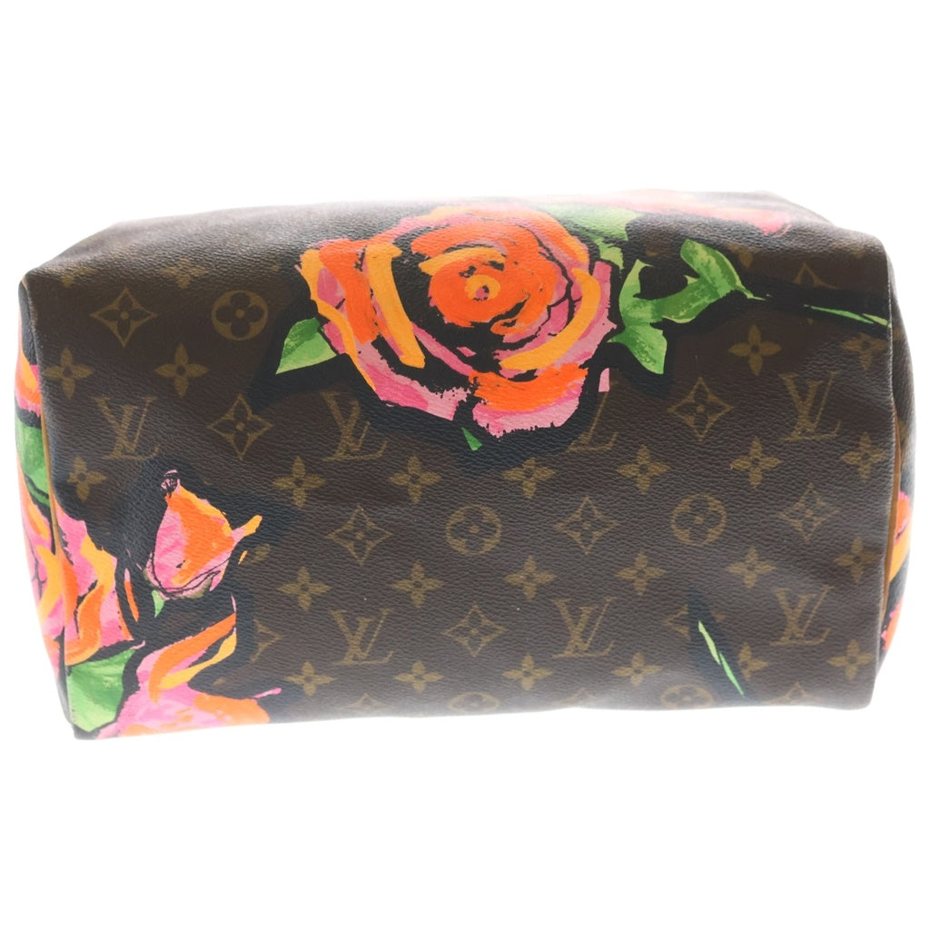 LOUIS VUITTON(ルイヴィトン) モノグラムローズ スピーディ30 ハンドバッグ ボストンバッグ ブラウン レザー×PVC M48610 ゴールド金具 レディース
