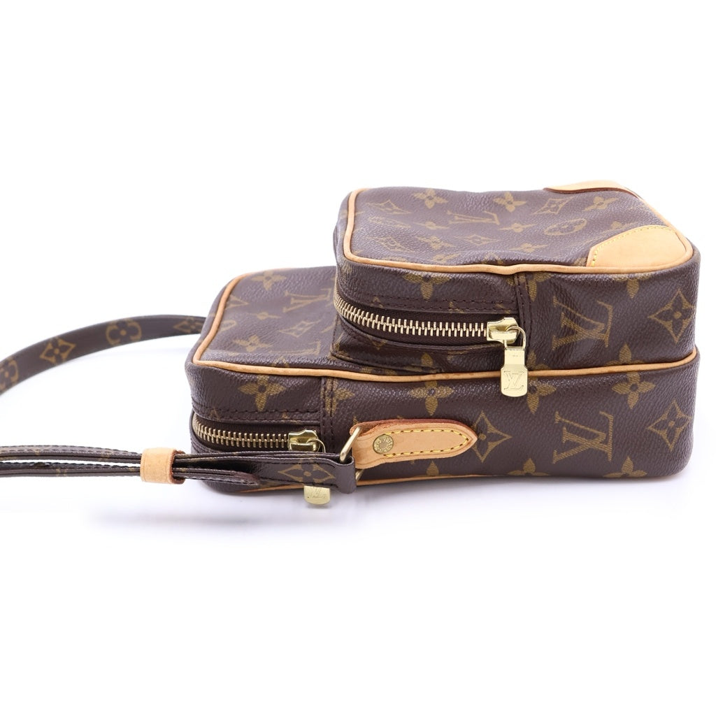 LOUIS VUITTON(ルイヴィトン) モノグラム アマゾン ショルダーバッグ ミニバッグ ブラウン レザー×PVC M45236 ゴールド金具 レディース