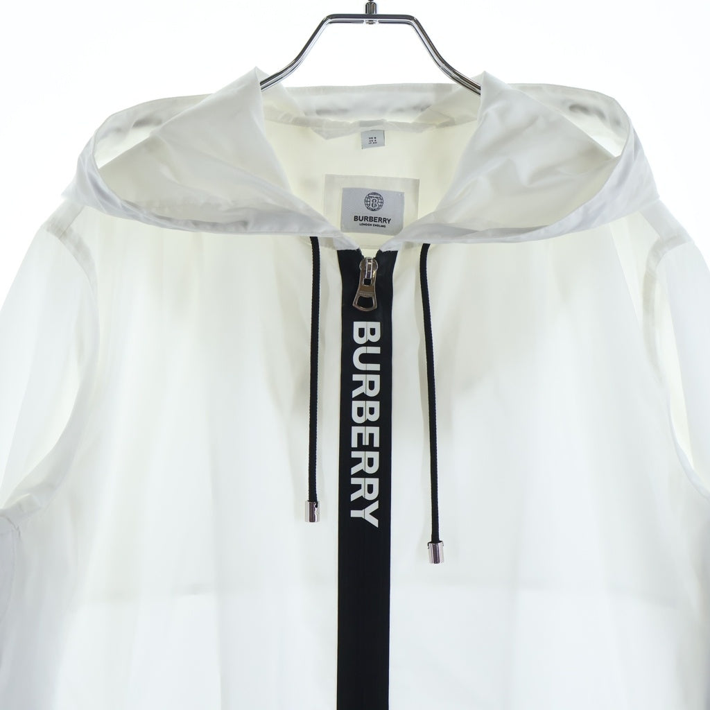 BURBERRY(バーバリー) ロゴテープ ナイロン ジップアップパーカー ブルゾン #38 ホワイト 8027532 レディース