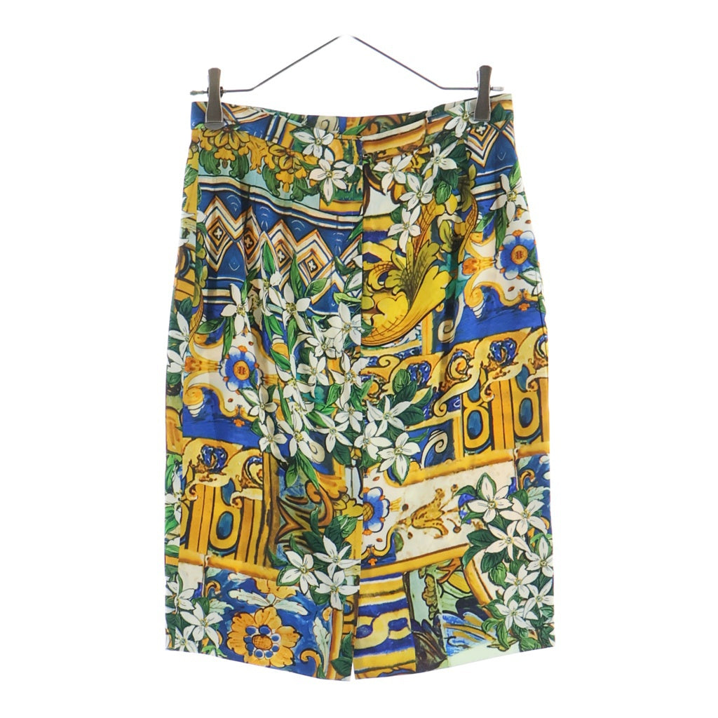 DOLCE & GABBANA(ドルチェアンドガッバーナ) 総柄ひざ丈タイトスカート イエロー #42 レディース