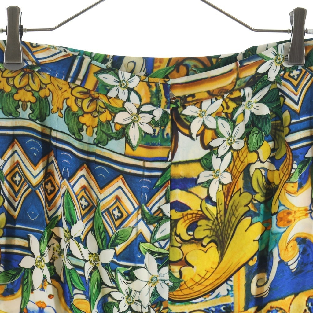 DOLCE & GABBANA(ドルチェアンドガッバーナ) 総柄ひざ丈タイトスカート イエロー #42 レディース