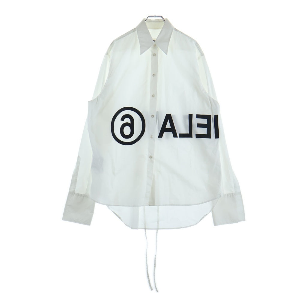 MM6 Maison Margiela(エムエムシックスメゾンマルジェラ) ロゴプリント 長袖シャツ ホワイト #38 レディース