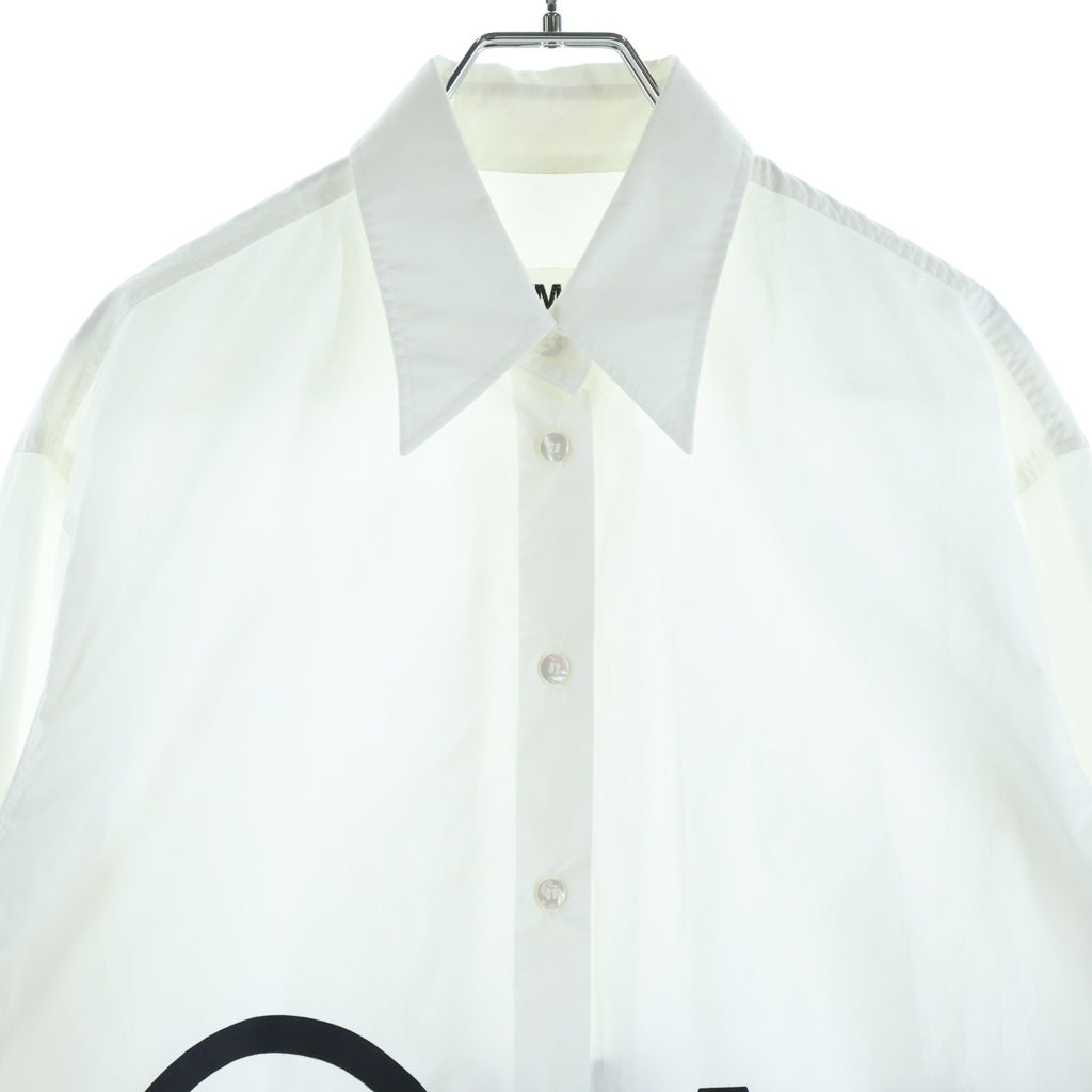 MM6 Maison Margiela(エムエムシックスメゾンマルジェラ) ロゴプリント 長袖シャツ ホワイト #38 レディース