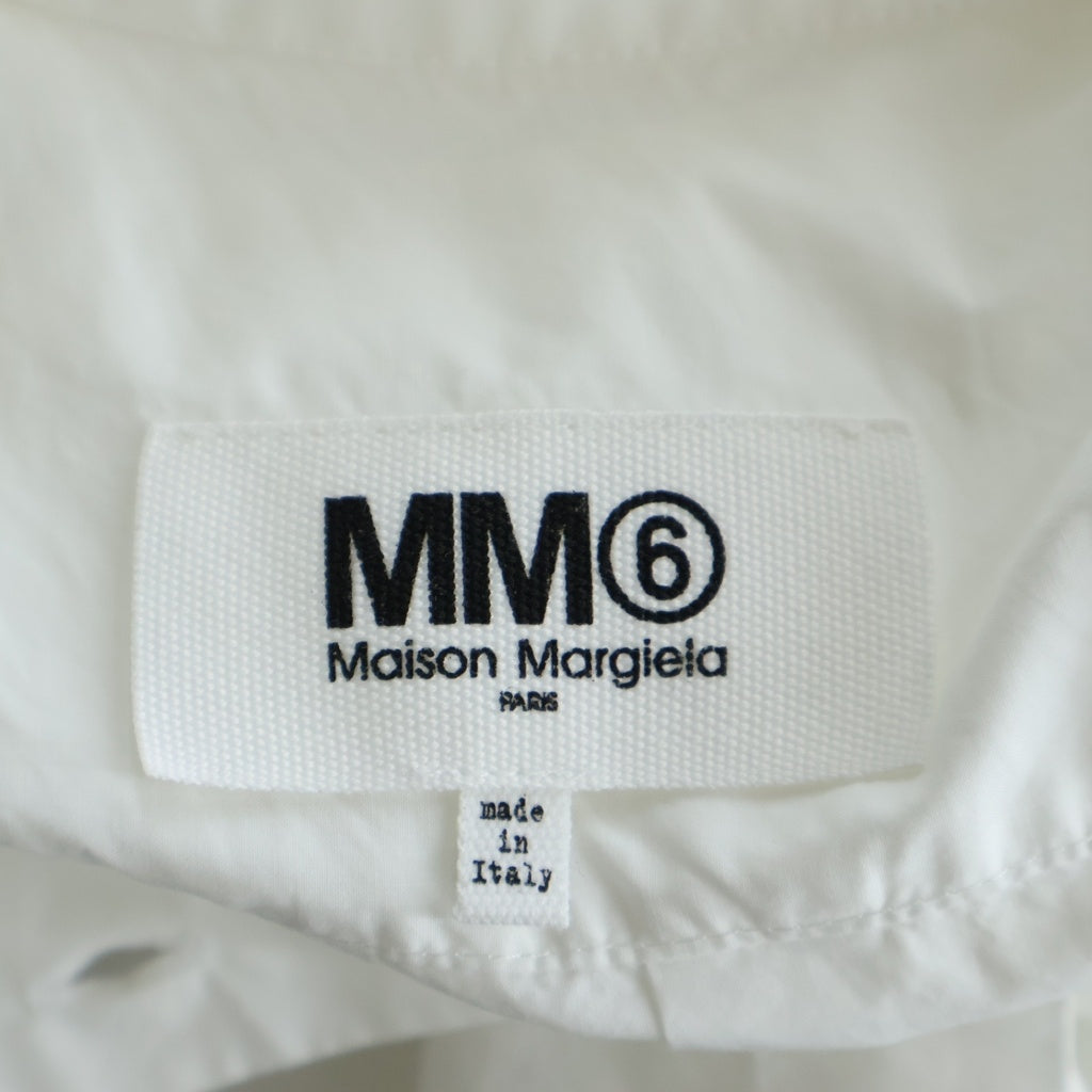 MM6 Maison Margiela(エムエムシックスメゾンマルジェラ) ロゴプリント 長袖シャツ ホワイト #38 レディース