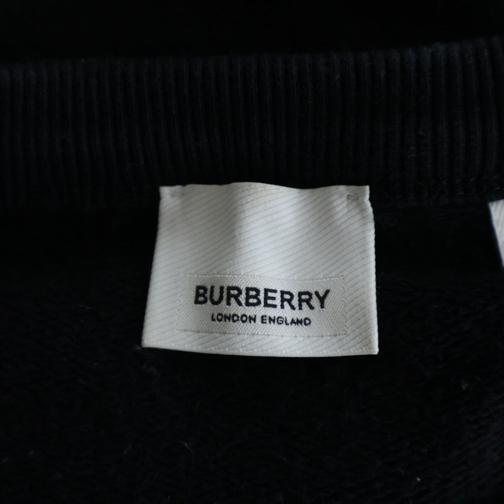 BURBERRY(バーバリー) ロゴスウェット コットン カットソー 長袖 #S ブラック レディース