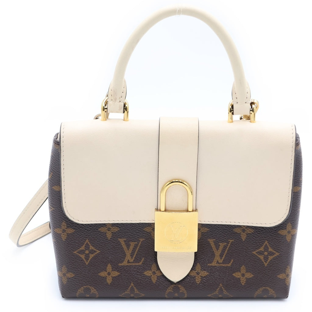 LOUIS VUITTON(ルイヴィトン) モノグラム ロッキーBB PVC レザー ゴールド金具 2WAY ハンドバッグ ショルダーバッグ M44653 ブラウン/クレーム アイボリー レディース