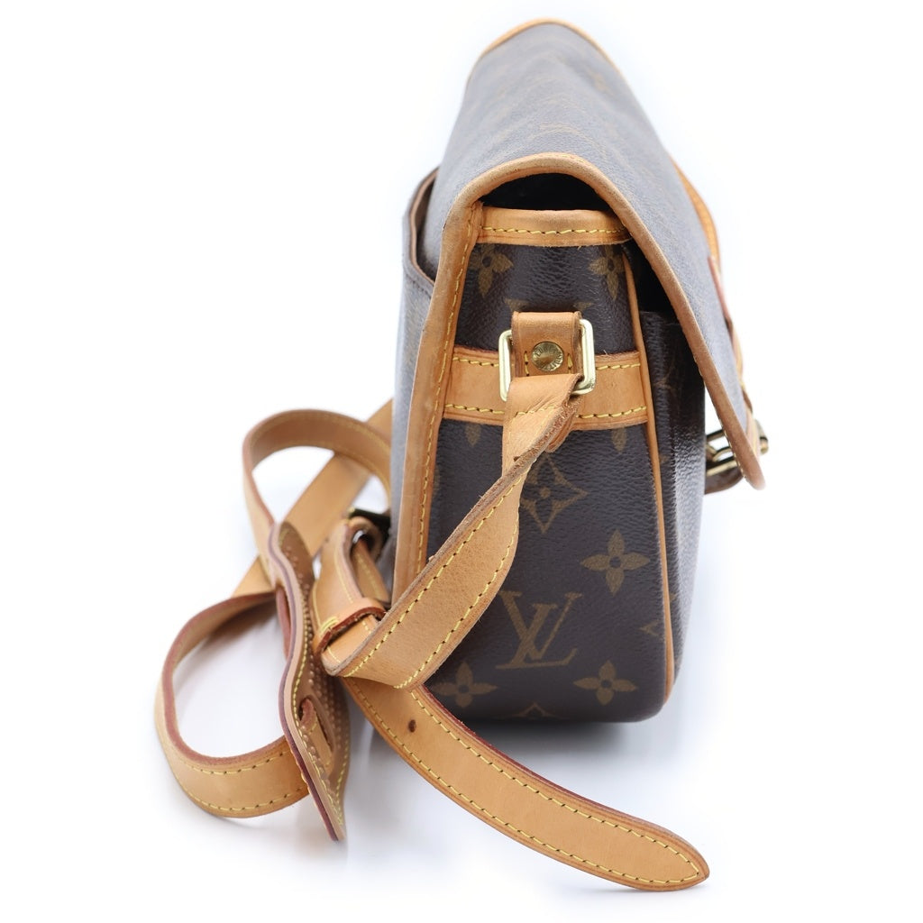 LOUIS VUITTON(ルイヴィトン) モノグラム ソローニュ ショルダーバッグ ブラウン レザー×PVC M42250 ゴールド金具 レディース