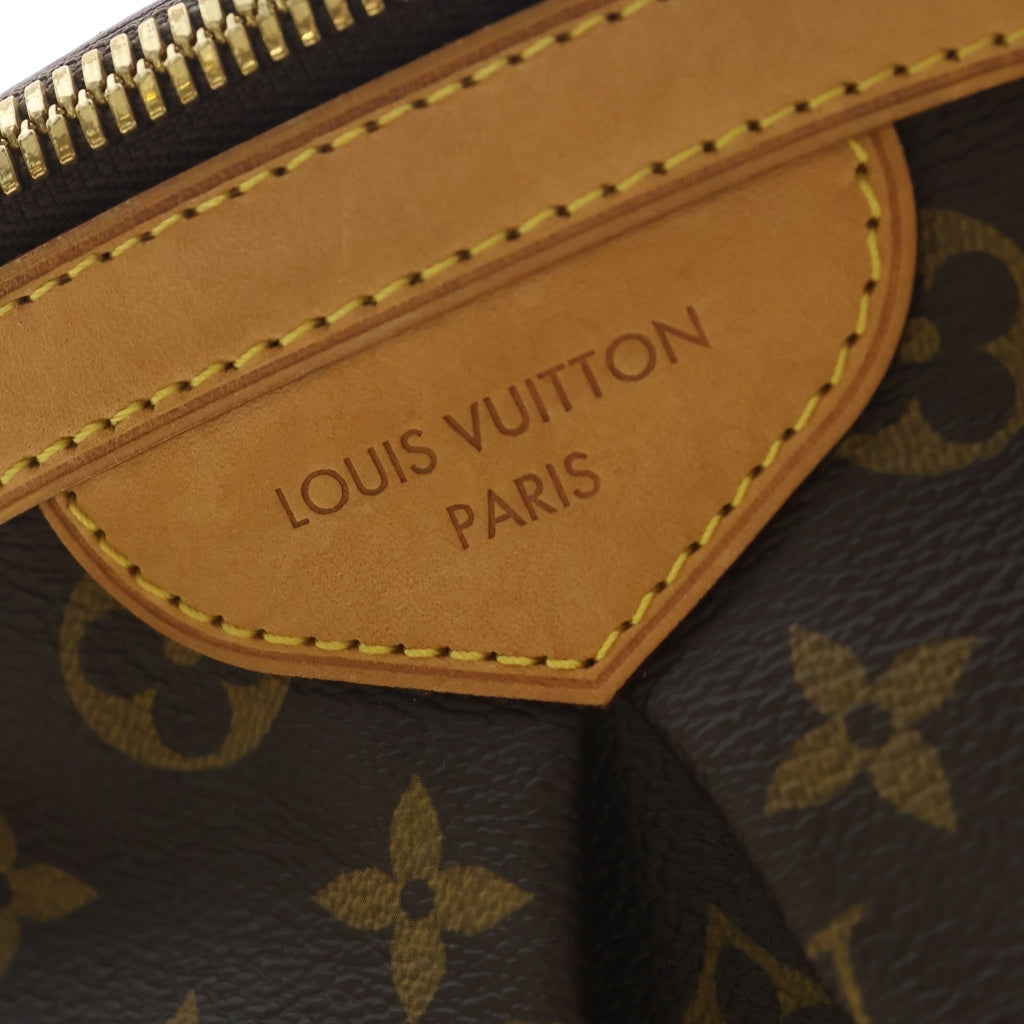 LOUIS VUITTON(ルイヴィトン) モノグラム ティヴォリGM ハンドバッグ ブラウン レザー×PVC M40144 ゴールド金具 レディース