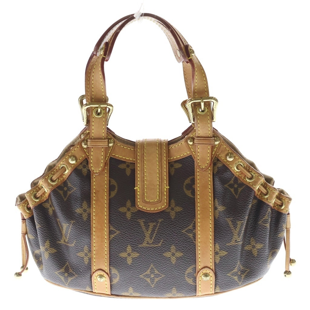 LOUIS VUITTON(ルイヴィトン) モノグラム テダPM ミニハンドバッグ ブラウン レザー×PVC M92399 ゴールド金具 レディース
