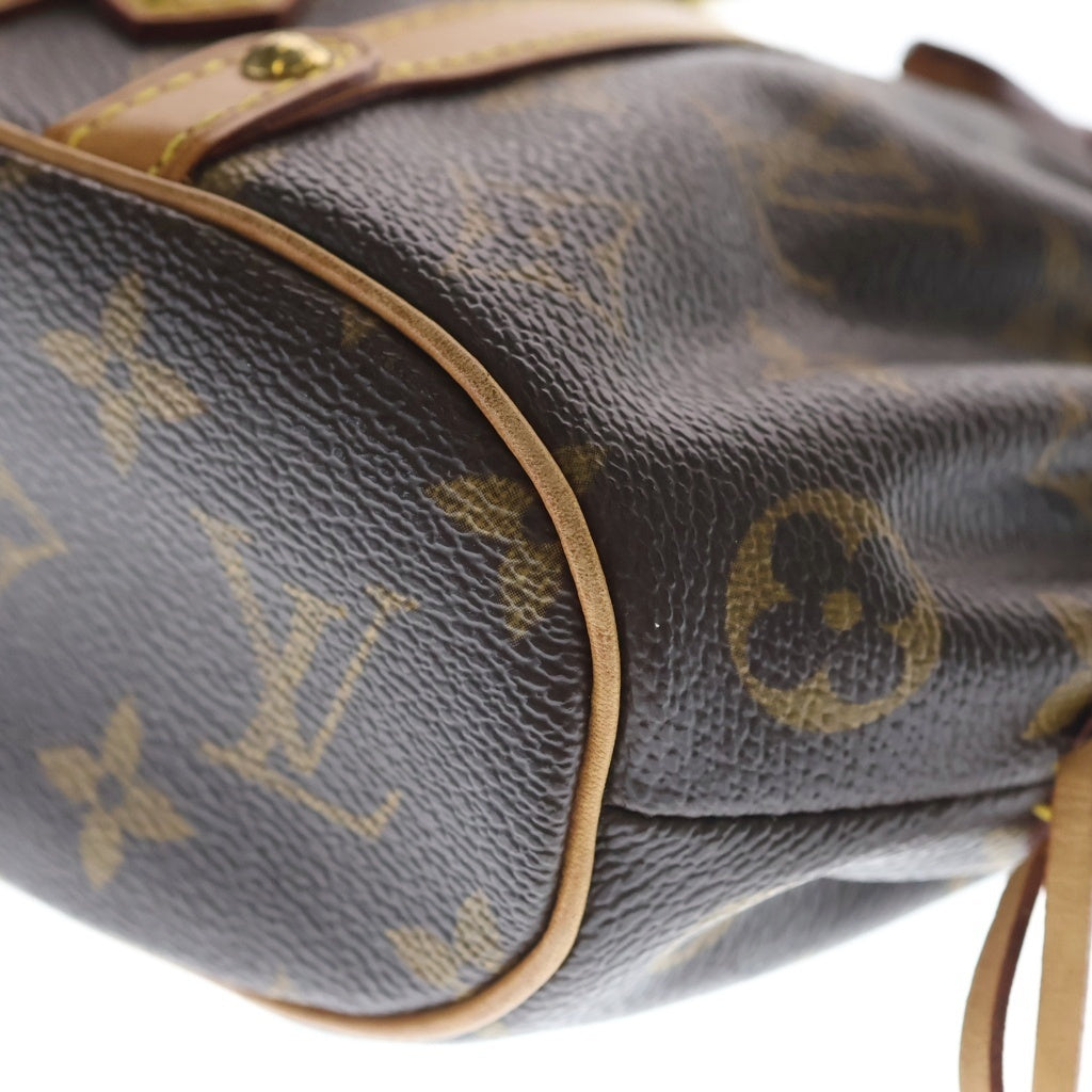 LOUIS VUITTON(ルイヴィトン) モノグラム テダPM ミニハンドバッグ ブラウン レザー×PVC M92399 ゴールド金具 レディース