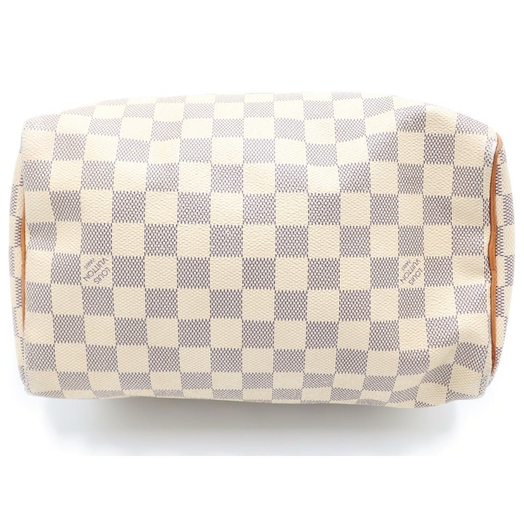 LOUIS VUITTON(ルイヴィトン) ダミエアズール スピーディー25 ハンドバッグ ミニボストンバッグ アイボリー×ブラウン レザー×PVC N41371 ゴールド金具 レディース