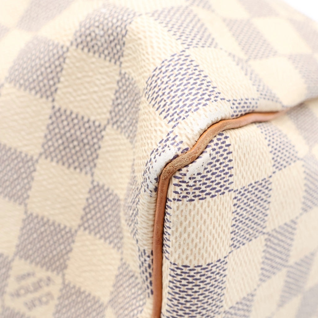 LOUIS VUITTON(ルイヴィトン) ダミエアズール スピーディー25 ハンドバッグ ミニボストンバッグ アイボリー×ブラウン レザー×PVC N41371 ゴールド金具 レディース