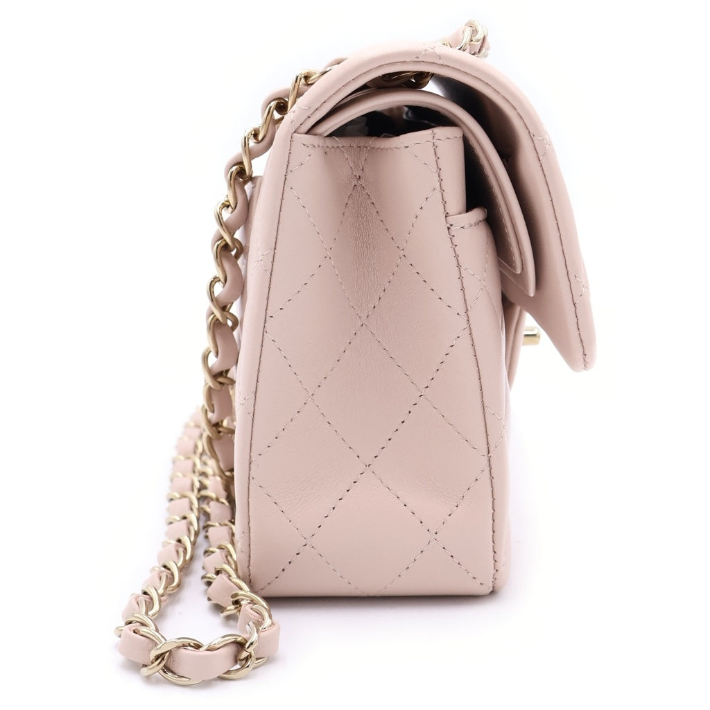 CHANEL(シャネル) マトラッセ23 Wフラップ Wチェーンショルダーバッグ ラムスキン ゴールド金具 ピンク プレート レディース